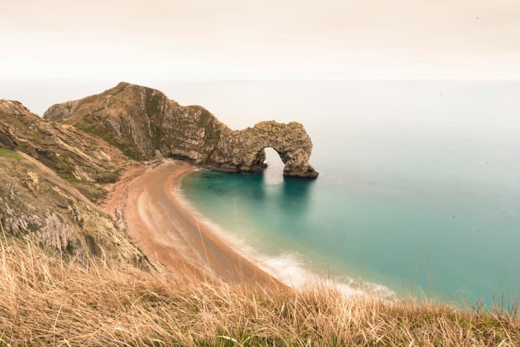 An empty beach at Durdle Door, Dorset